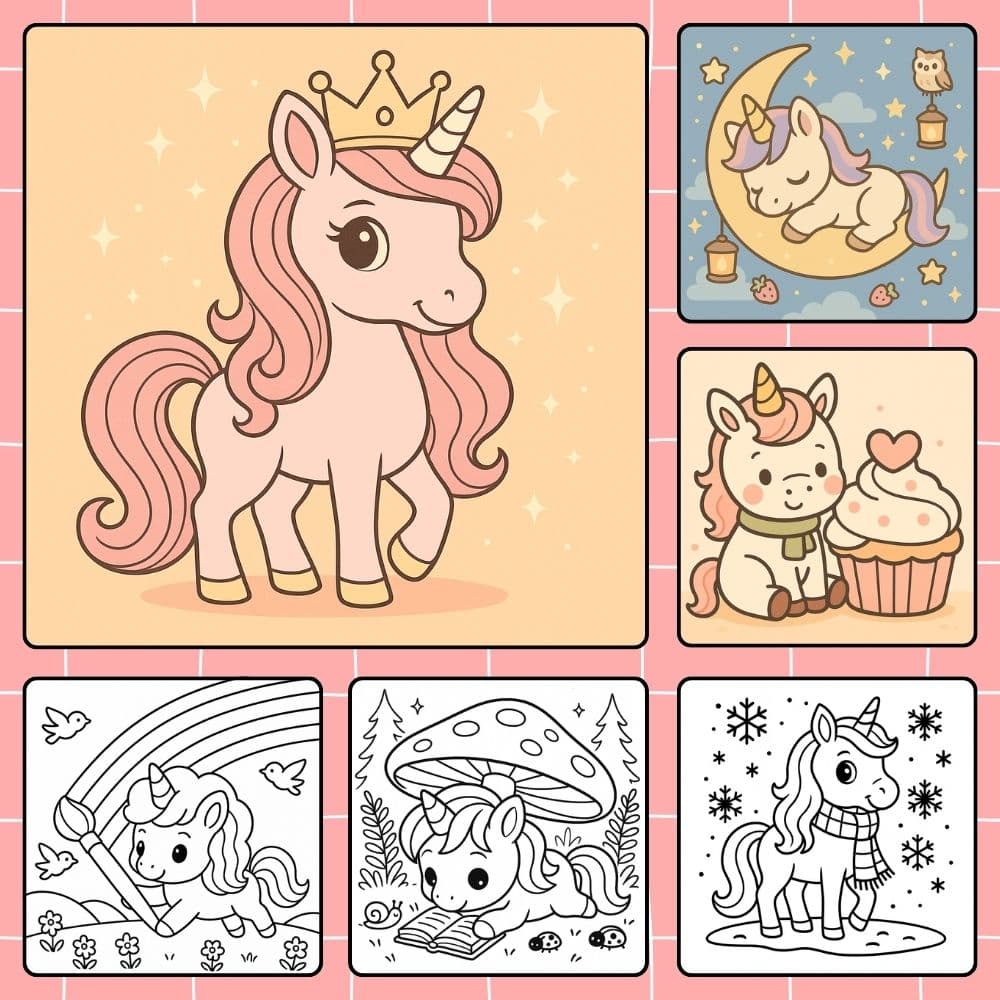 Unicórnio Para Colorir Fácil Imprimir Grátis Em PDF