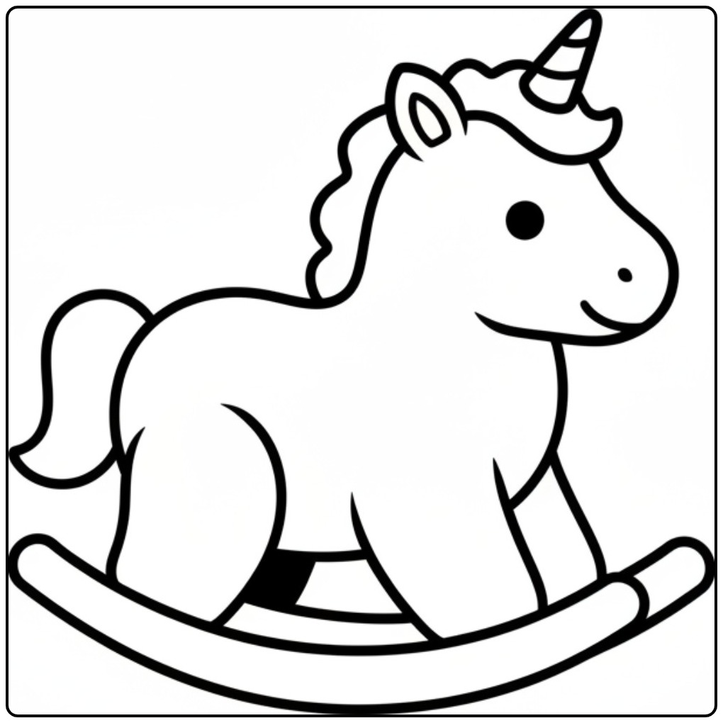 Desenho de unicornio bebe para colorir. Magia e diversão!