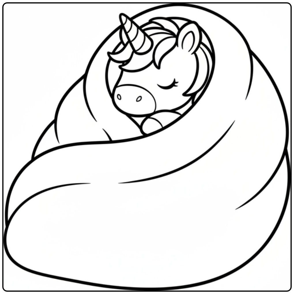 Desenho de unicornio bebe para colorir, pura fofura. Imprima e pinte!