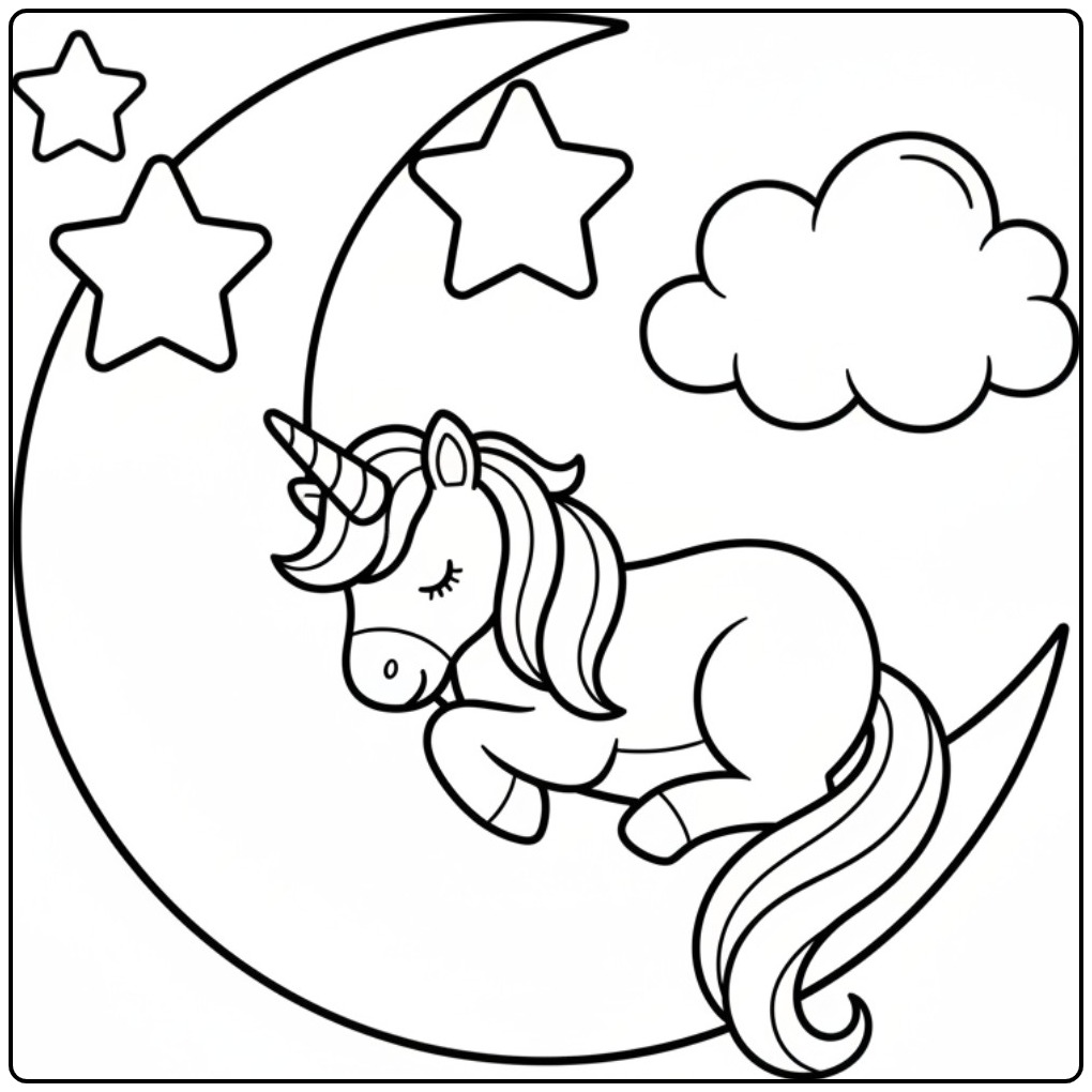 Desenho de unicornio para colorir. Um sonho mágico!